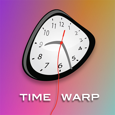 Time Warp App icon with multicolored gradient background